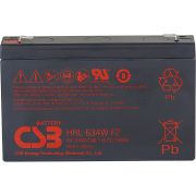 Батарея CSB серия HRL, HRL634W F2 FR, напряжение 6В, емкость 8.5Ач (разряд 20 часов), 34 Вт/Эл при 15-мин. разряде до U кон. - 1.67 В/Эл при 25 °С, макс. ток разряда (5 сек.) 130А, ток короткого замыкания 380А, макс. ток заряда 3.4A, свинцово-кислот