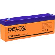 Батарея DELTA серия DTM, DTM 12022, напряжение 12В, емкость 2.2Ач (разряд 20 часов),  макс. ток разряда (5 сек.) 34.5А, макс. ток заряда 0.66А, свинцово-кислотная типа AGM, клеммы F1, ДxШxВ 178х35х61мм., вес 1кг., срок службы 6 лет./ Battery DELTA  