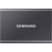Внешние HDD и SSD/ Samsung External SSD T7, 500GB, Type-C, USB 3.2 Gen2, R/W 1050/1000MB/s, 85x57x8mm, Titan Gray (12 мес.)