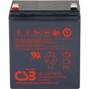 Батарея CSB серия HR, HR1227W F2, напряжение 12В, емкость 7.5Ач (разряд 20 часов), 27 Вт/Эл при 15-мин. разряде до U кон. - 1.67 В/Эл при 25 °С,  макс. ток разряда (5 сек.) 130А, ток короткого замыкания 424А, макс. ток заряда 2.7A, свинцово-кислотна