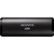 Твердотельный накопитель/ ADATA External SSD SE760, 256GB, Type-C, USB 3.2 Gen2, R/W 1000/800 MB/s, 122x44x14mm, Black (3 года)